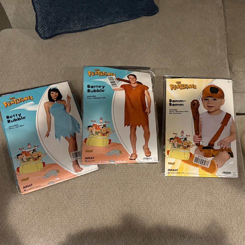 Spirit Flintstones Costume Set - Blue, Brown, White